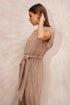 OPEN BACK CROSS WAIST BELT JUMPSUIT